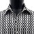 Bassiri Weaved Chenille Knit Long Sleeve Shirt - Black Jagged Lines 