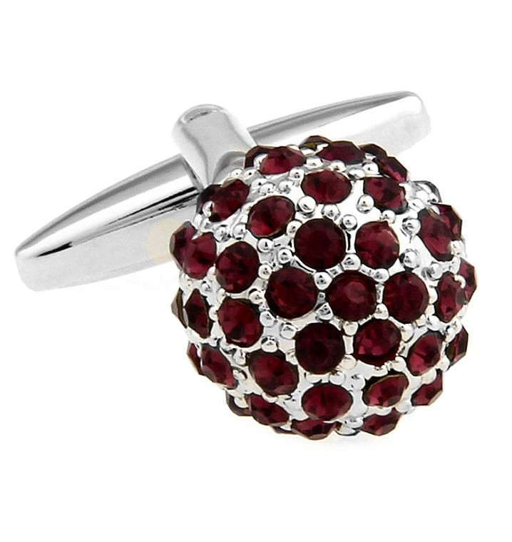 Purple Swarovski® Crystal Encrusted Small Ball Cufflinks (V-CF-C624PR)