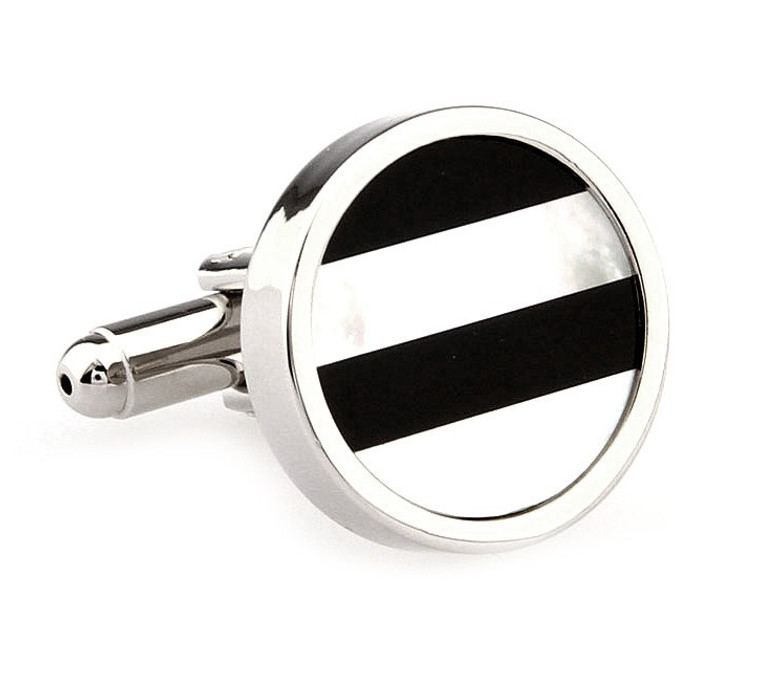 Black Onyx and Mother of Pearl Cufflinks (V-CF-G66210)