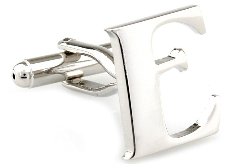 Large Personalized Initial Cufflinks - Letter E - Plus Your Choice (V-CF-M17046S-LT-E)