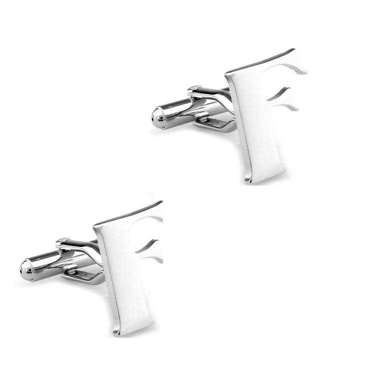 Large Personalized Initial Cufflinks - Letter F