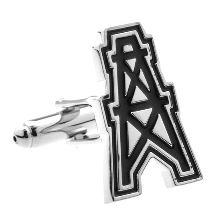 Oil Derrick Oilers Cufflinks (V-CF-E52939-S)