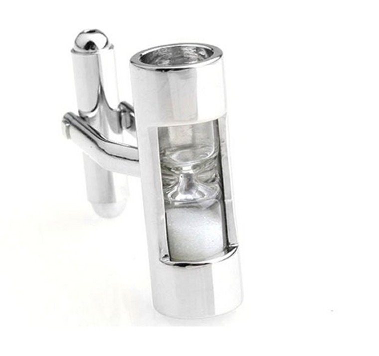 White Sand Working Hourglass Cufflinks (V-CF-M466WH)