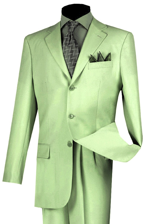 Lucci Mint Green 3-Button with Pleated Slacks Classic Suit