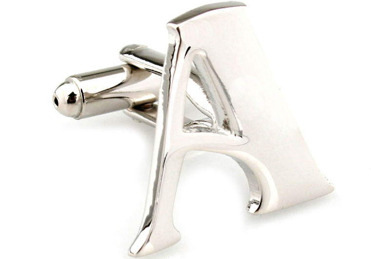 Large Personalized Initial Cufflinks - Letter A - Plus Your Choice (V-CF-M17046S-LT-A)