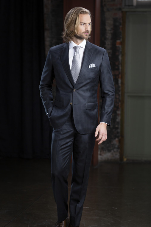 MaxDavoli 2-Button Super 150's Wool Pinstripe Suit