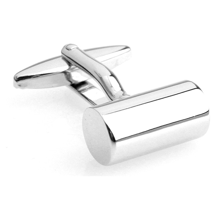 Silver Cylinder Cufflinks (V-CF-M55889S)