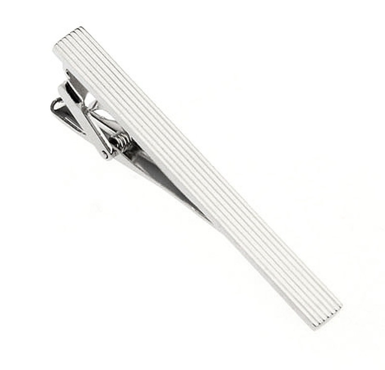 Silver Tie Bar Clip - Linear