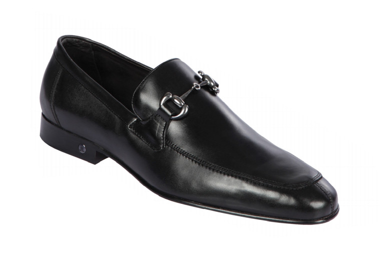 Lombardy - Genuine Calf Leather Horsebit Dress Loafer - Black