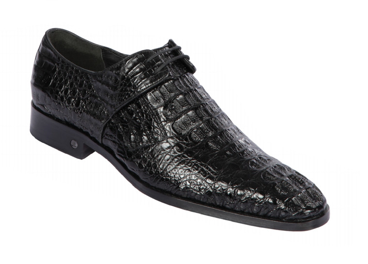 Lombardy - Genuine Caiman Croc Hornback Dress Shoe - Black