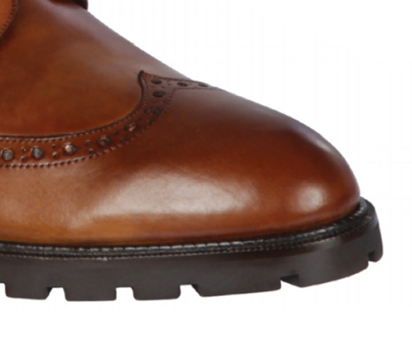 Lombardy Leather Wingtip Lug Sole Shoe Faded Honey Vavra's Menswear