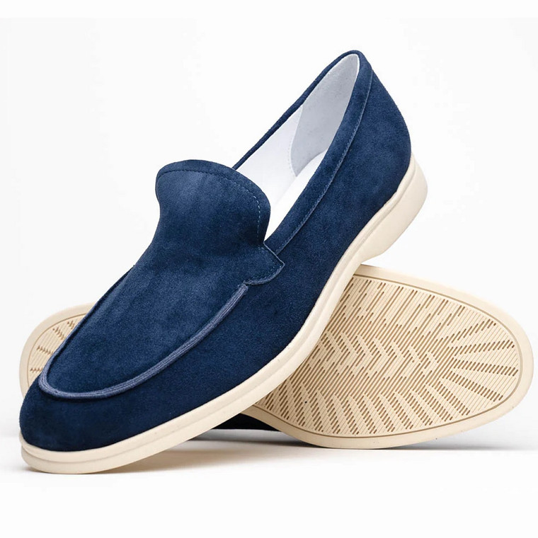 Zelli Livorno - Blue Goat Suede Casual Italian Loafer 