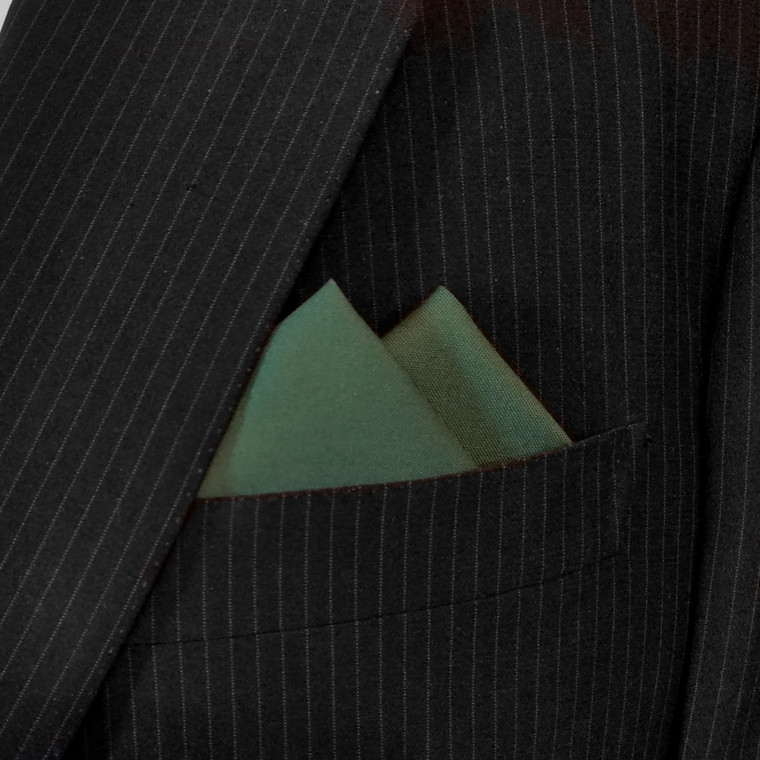 100% Cotton Pre-Folded Pocket Square Handkerchief Insert - Dark Green