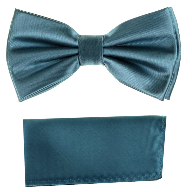 Jade Satin 100% Silk Pre-Tied Silk Bow Tie Set