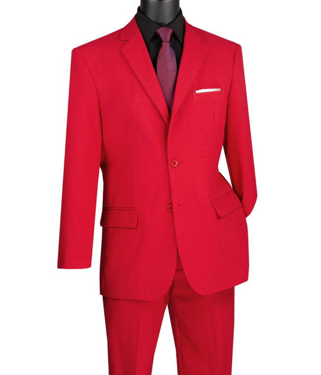 Lucci 2-Button with Flat Front Slacks Budget Suit - Red