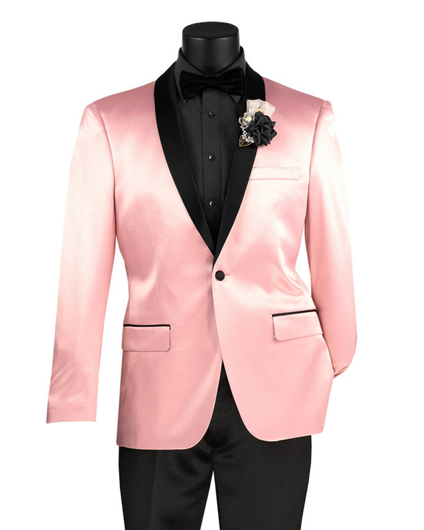 Vinci Pink Sateen Sportcoat - Slim Fit