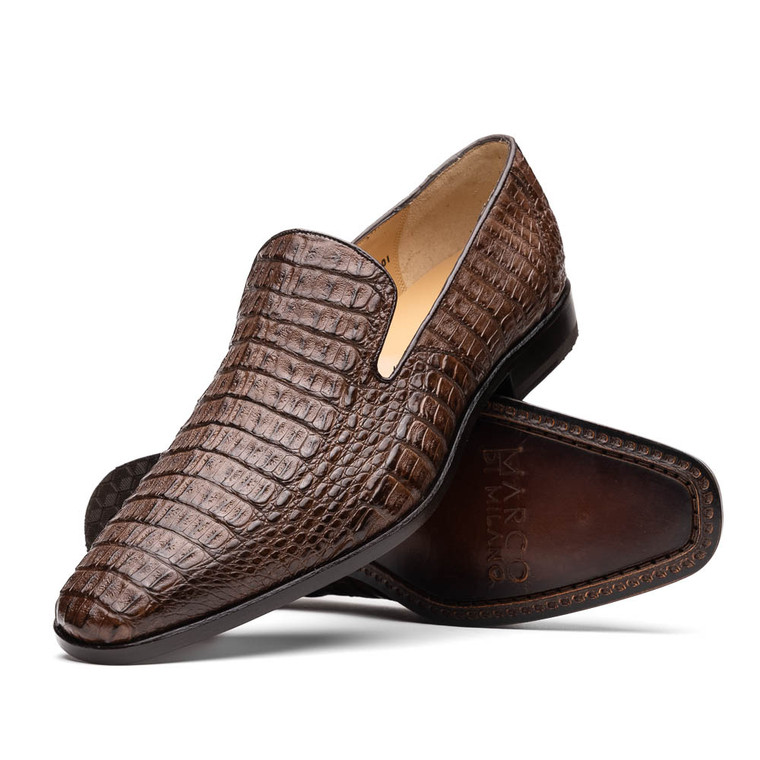 Marco di Milano Genuine Caiman Crocodile Dress Loafer - Brown