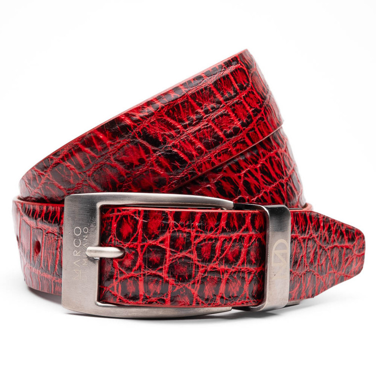 Marco di Milano Genuine Alligator Dress Belt - Red