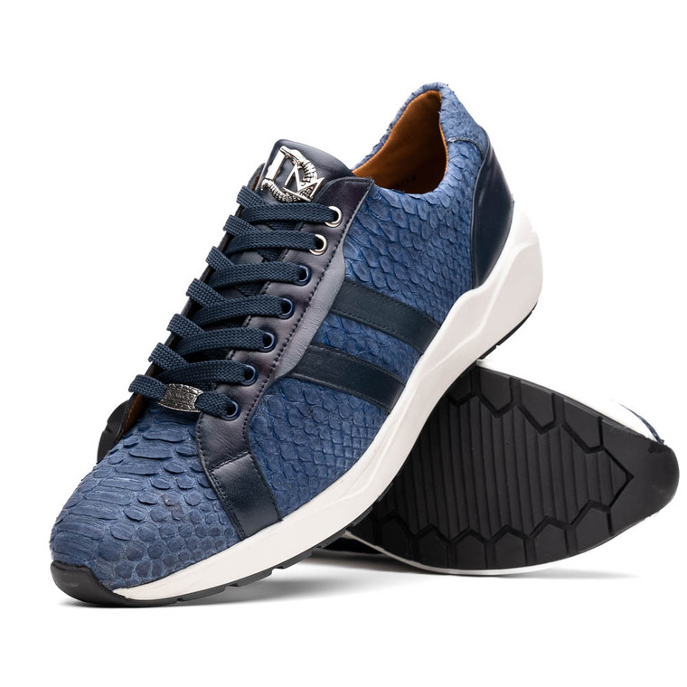 Marco di Milano Genuine Sueded Python Sneaker - Blue