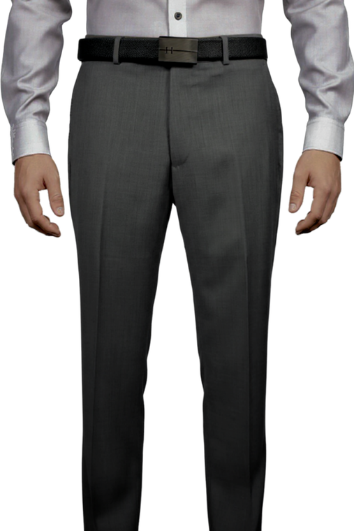 Leonardo Valenti Modern Fit 100% Wool Dress Slacks - Charcoal