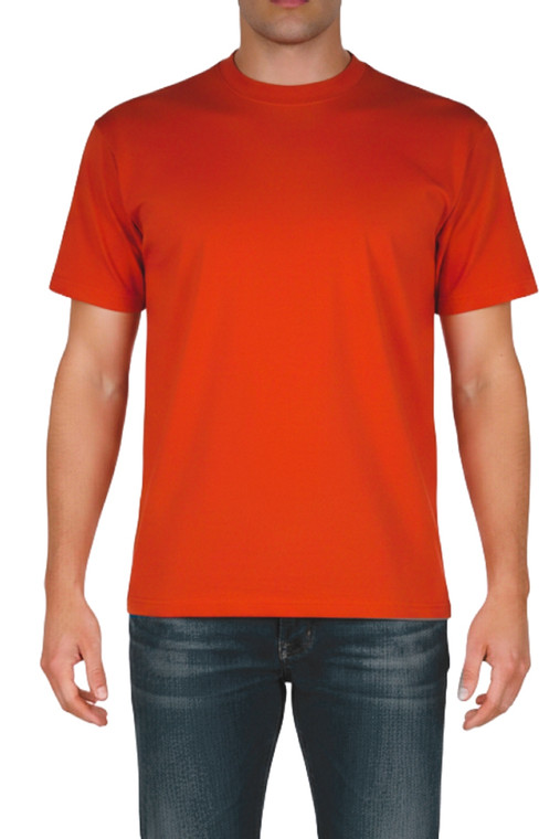 Biblo Club Orangey Red 100% Cotton Short Sleeve Knit Shirt - Made in Italy 