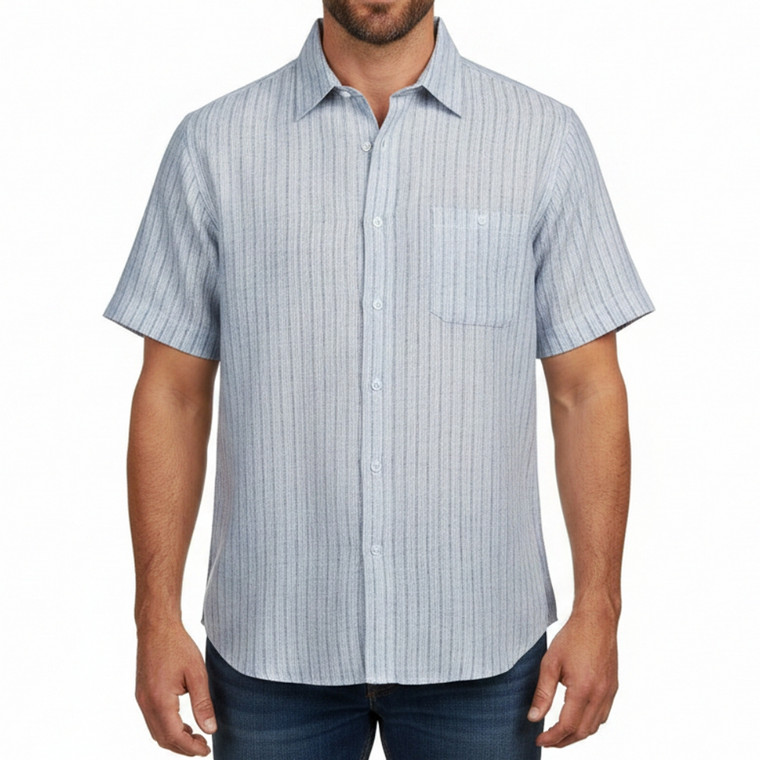 Leonardo Valenti 100% Linen Short Sleeve Sports Shirt