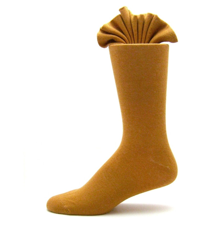 Antonio Ricci Premium Cotton Mid-Calf Dress Socks - Cognac