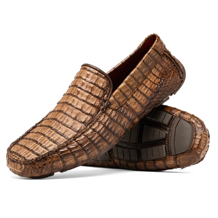 Marco di Milano Genuine Caiman Crocodile Driver Loafer - Light Brown
