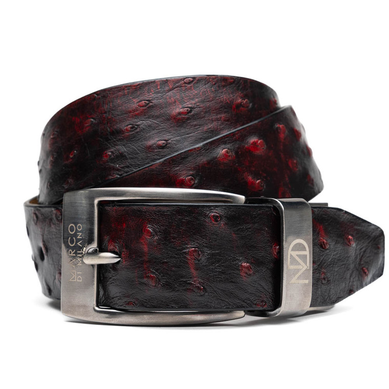 Marco di Milano Genuine Ostrich Quill Dress Belt - Black Cherry