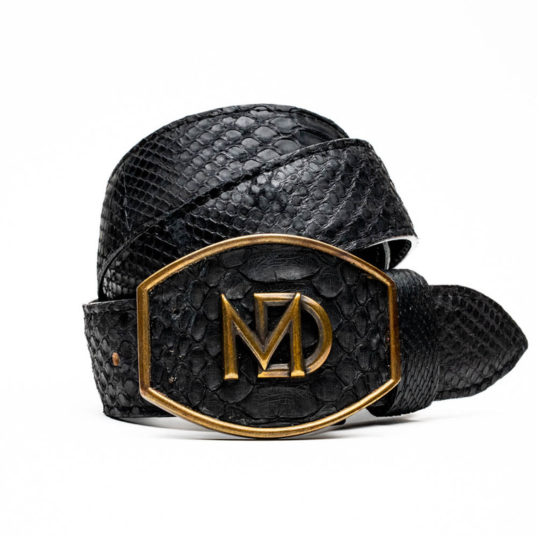 Marco di Milano Genuine Python Western Belt - Black
