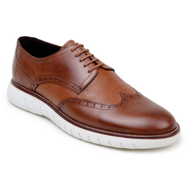 Belvedere Leather Hybrid Wingtip Shoe - Antique Brandy