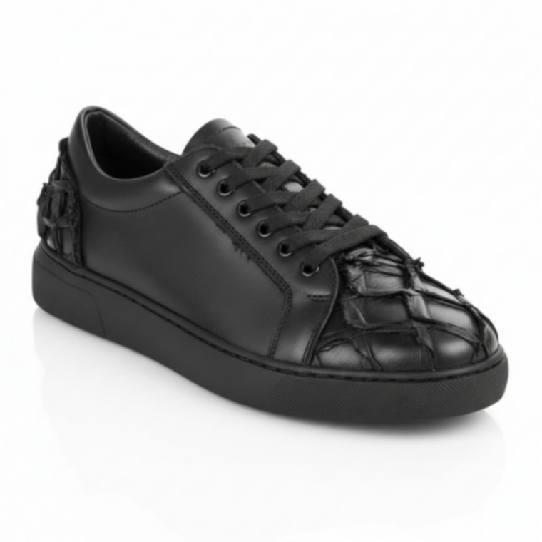 Los Altos Black Genuine Pirarucu & Calf Leather - Black Sole