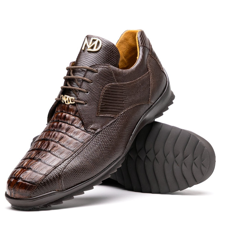 Marco di Milano Genuine Caiman & Lizard Sneaker - Brown
