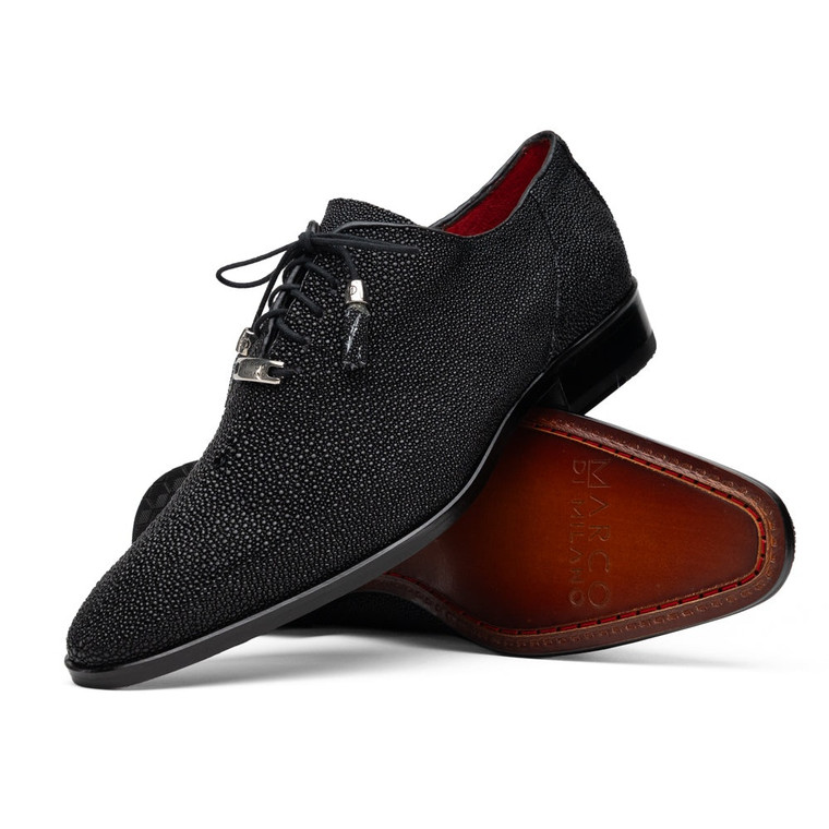 Marco di Milano Genuine Stingray Lace-Up Dress Shoe - Black