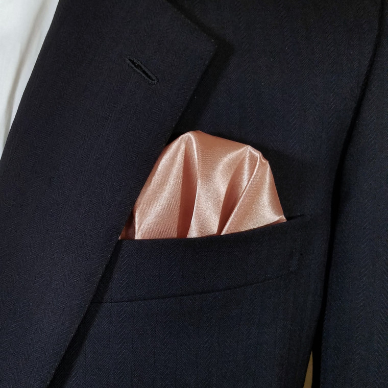 Dusty Rose Satin Pre-Folded Fan Style Pocket Square Insert