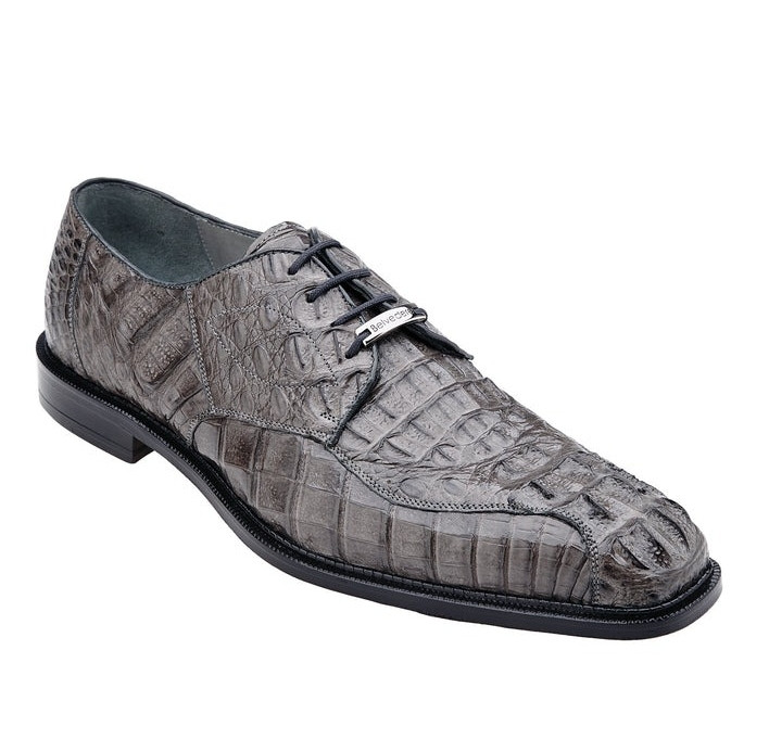 Belvedere 100% Genuine Hornback Classic Dress Tie Shoe - Grey