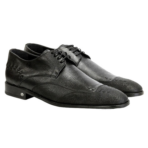 Men'S Handmade Black Vestigium Genuine Catshark Stylish Dress Loafer
