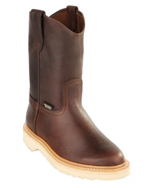 ORIGINAL MICHEL BROWN LEATHER SHORT ANKLE PULL ON WORK BOOTS SOFT TOE MENS 11 $_57.JPG?set_id=880000500F main image 2