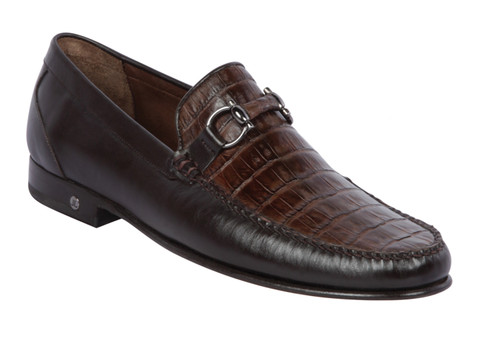 Lombardy Men's Caiman Belly & Calfskin Loafers