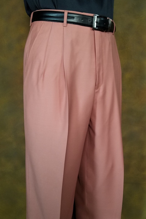 Leonardo Valenti Super 120's Wool Pleated Dress Slacks - Made in