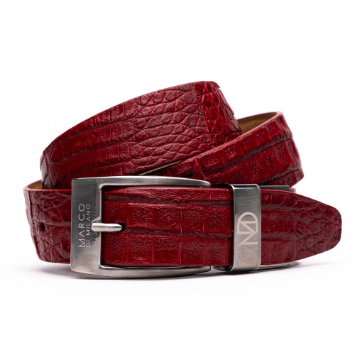 Marco di Milano Genuine Caiman Fuscus-Belly Crocodile Dress Belt