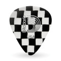 Daddario 1CBK2-100 Classic Celluloid Pick, Checkerboard, Light Gauge (.50mm), 100-Pack