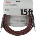 Fender Professional Series Instrument Cable, Straight, 15ft - Red Tweed