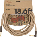 Fender 18.6ft Angled Festival Instrument Cable, Pure Hemp, Natural