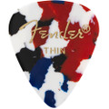 Fender 351 Shape Classic Celluloid Picks, Confetti, Thin, 144 Pack