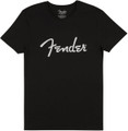 Fender Spaghetti Logo Mens T Shirt - Black w/White Logo - L