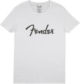 Fender Spaghetti Logo Mens T Shirt - White w/Black Logo - XL