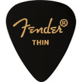 Fender 351 Shape Premium Picks, Black, Thin, 12 Pack