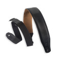 Levy's Right Height Garment Leather Padded 2.5" Guitar Strap - Black
