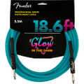 Fender Professional Glow in the Dark Guitar Cable, 18.6', Blue